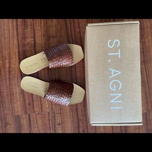 St. Agni Alice woven slides/Tan Size 38